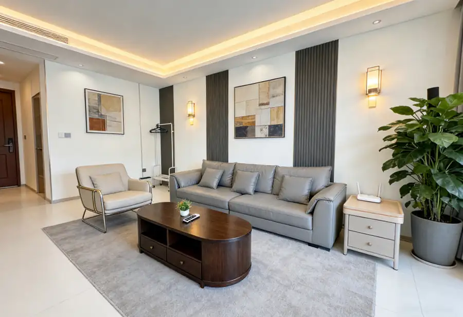 Spacious living room area Anyu Pool Villa Resort