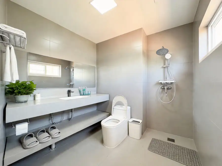 Bathroom with views in the Family Room Anyu Pool Villa Resort