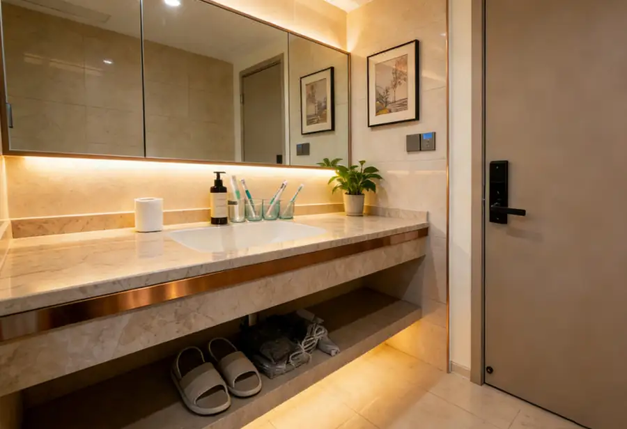Elegant shower facilities in the Family Room Anyu Pool Villa Resort