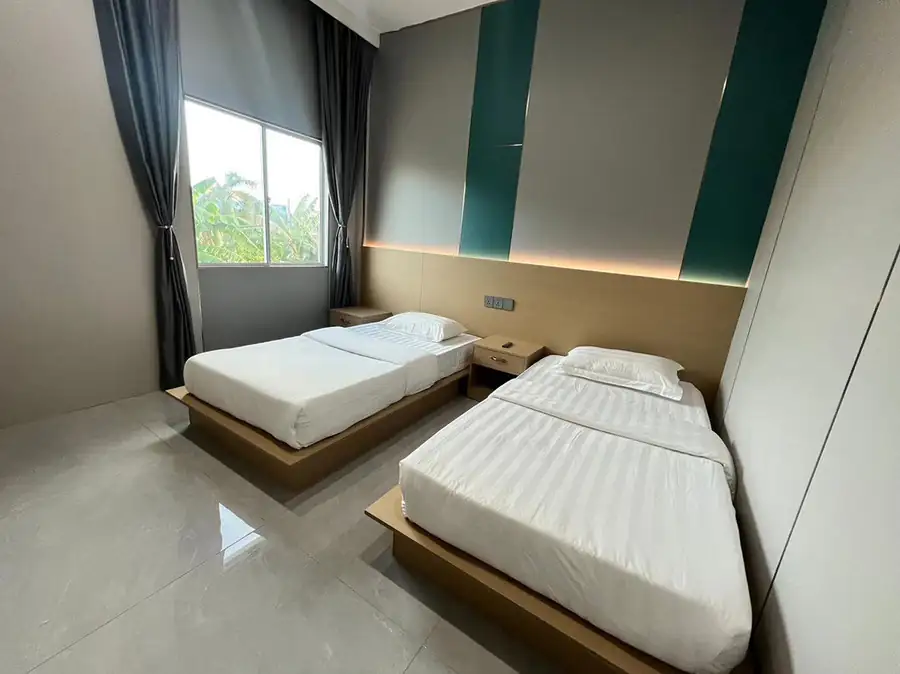 Modern twin bedroom Anyu Pool Villa Resort